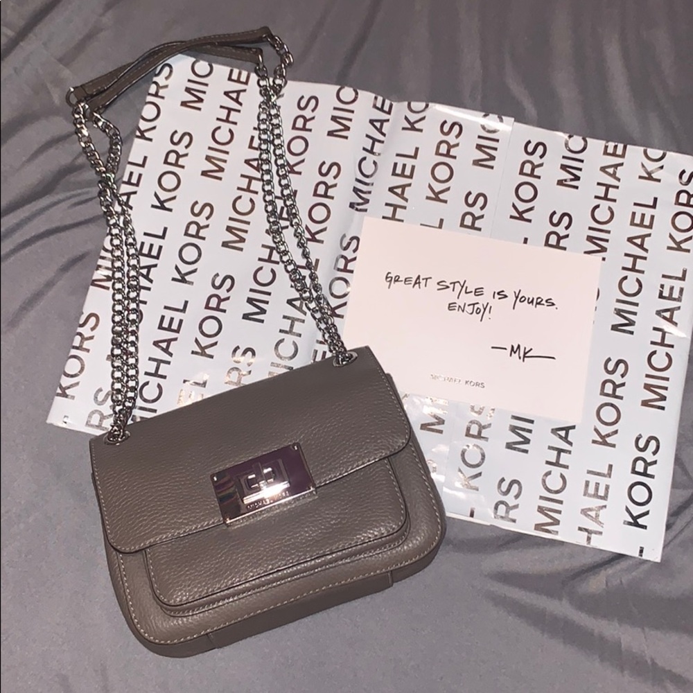 Michael Kors brownish/gray chain strapped purse